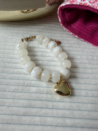 Bracelet Cœur Doré en Acier Inoxydable