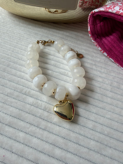 Bracelet Cœur Doré en Acier Inoxydable
