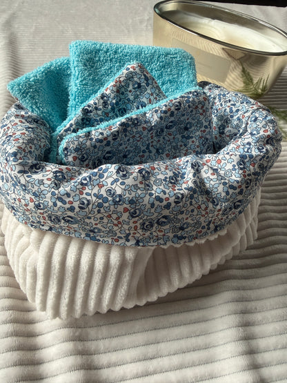 Panier + lot de 4 cotons démaquillants
